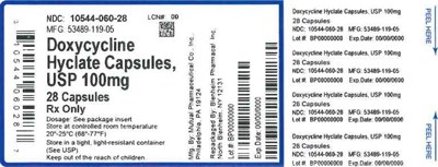100mg 28ct (Label Doxycycline Hyclate Caps 100mg Bpi(10544 060 28) Major(53489 119 05) Rev0)